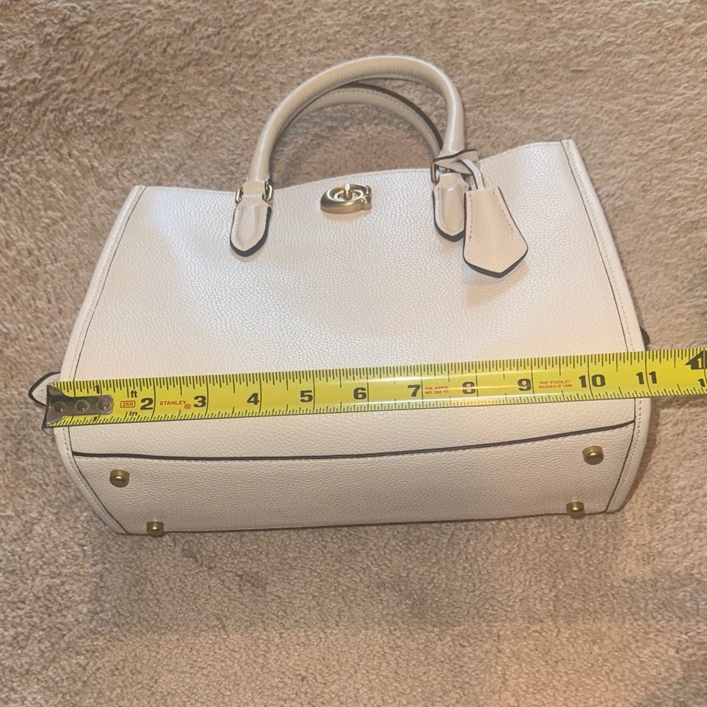 Coach Cream Satchel with Gold Accents - Picture 11 of 16